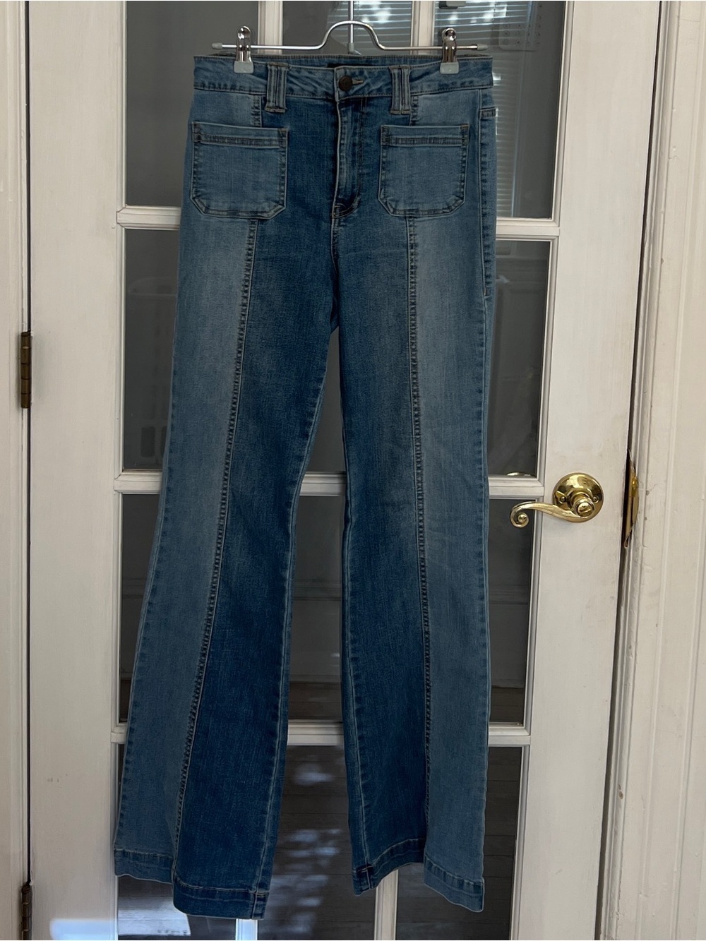 BBJ Los Angeles Women's Two Tone Denim Boot Cut Jeans Size 27
